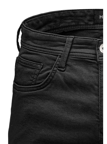 Humy Denim Bermuda Jeans Shorts mit Umschlag A&S in Schwarz