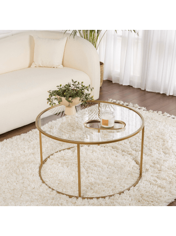CALICOSY Couchtisch AURUM in Golden - (W) 80 x (H) 43 x (L) 80 cm