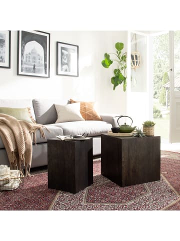 home24 Beistelltisch Cubus II in Braun