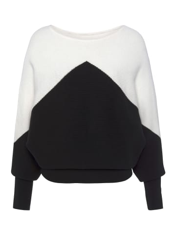 LASCANA Strickpullover in weiß-schwarz