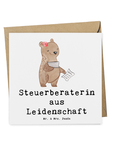 Mr. & Mrs. Panda faltkarte Steuerberaterin Leidenschaft mit Spruch in Weiß