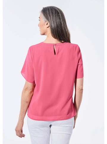 GOLDNER Kurzgröße:  Bluse mit aufregender Ärmellösung in pink