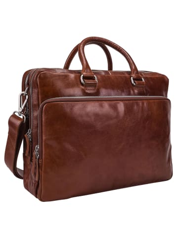 Leonhard Heyden Cambridge Aktentasche Leder 40 cm in cognac