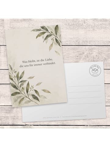 Mr. & Mrs. Panda Trauerkarte Zweig zeitlos Design mit Spruch in Weiß