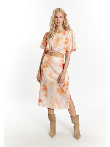 IZIA Damen Bluse Mit Batikmuster in Orange Mehrfarbig
