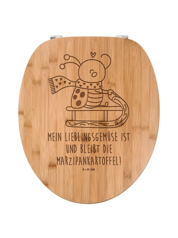 Mr. & Mrs. Panda Toilettendeckel Smörle Rodeln mit Spruch in Transparent