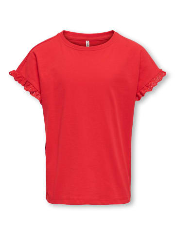 KIDS ONLY T-Shirt KOGIRIS S/S EMB TOP JRS in flame scarlet