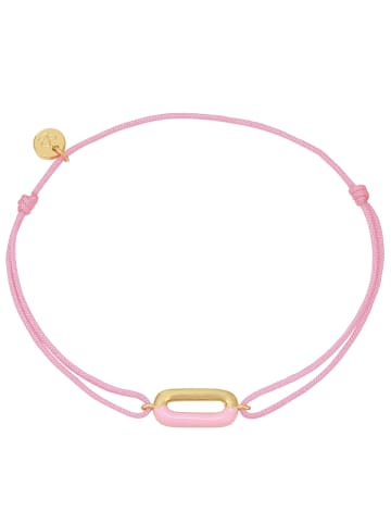 Glanzstücke München Armband Sterling Silber gelbgold Textil (rosa) Emaille rosa in gelbgold