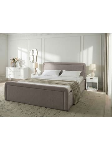 Beliani Doppelbett VIVIERS in Beige/Schwarz - (W) 201 x (H) 105 x (L) 219 cm