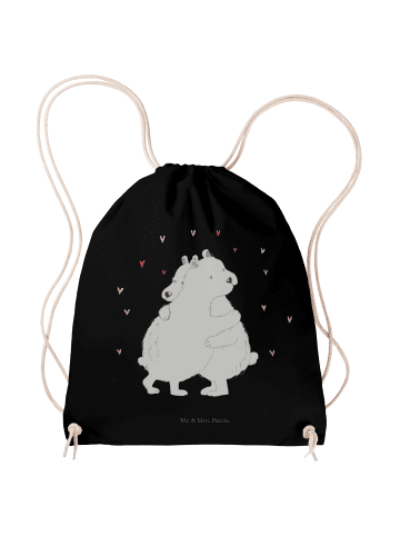 Mr. & Mrs. Panda Jutebeutel Eisbär Umarmen ohne Spruch in Schwarz