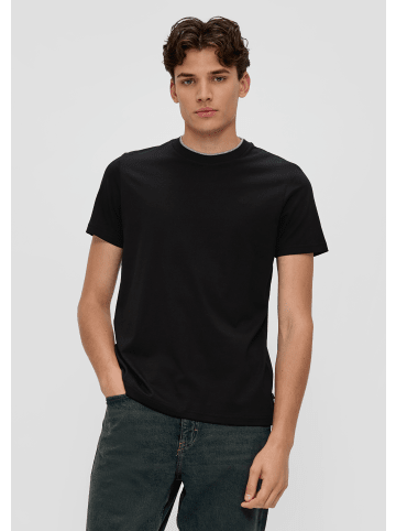 QS T-Shirt kurzarm in Schwarz