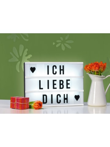 EASYmaxx LED-Leuchtkasten 9V schwarz/weiß 173 Buchstaben & Symbole  Weiß