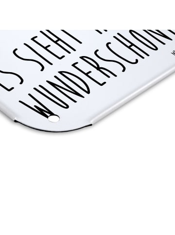 Mr. & Mrs. Panda tafel Lama Springen mit Spruch in Weiß