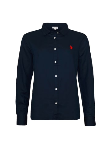 U.S. Polo Assn. Bluse 'Leinen-Shirt' in dunkelblau