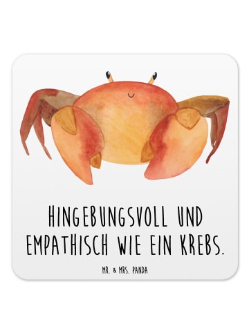 Mr. & Mrs. Panda Bierdeckel Sternzeichen Krebs mit Spruch in Weiß