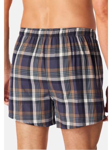 Schiesser Boxershorts Web in Dunkelblau / grau