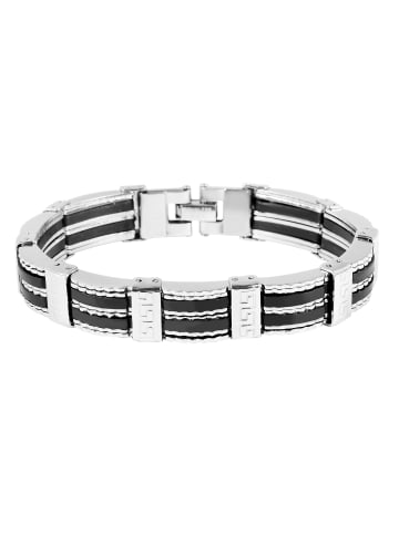 Adeliás Herren Armband aus Edelstahl 22 cm in silber