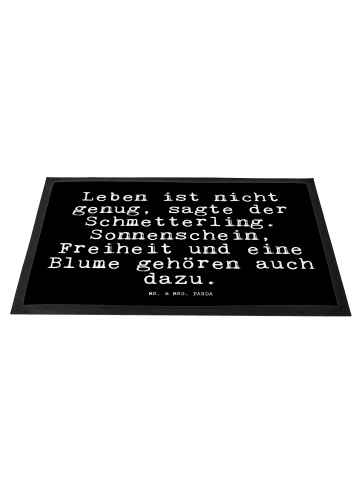 Mr. & Mrs. Panda Gummifußmatte Leben ist nicht genug,... mit Spruch in Schwarz