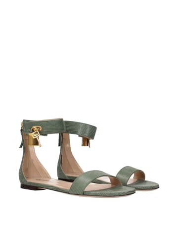 Tom Ford Grün Leder Flach Sandalen
