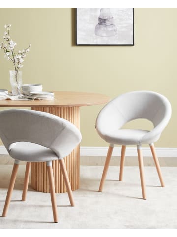 Beliani 2er-Set Esszimmerstuhl ROSLYN in Grau/Braun