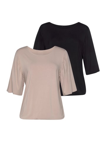 Vivance T-Shirt in sand, schwarz