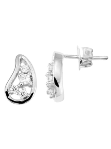 Adeliás Damen Ohrringe – Ohrstecker aus 925 Silber mit Zirkonia in silber