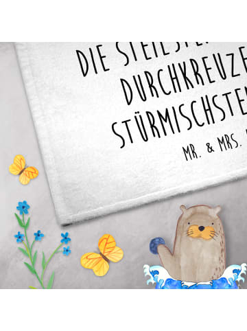 Mr. & Mrs. Panda Handtuch Igel händchenhaltend mit Spruch in Weiß