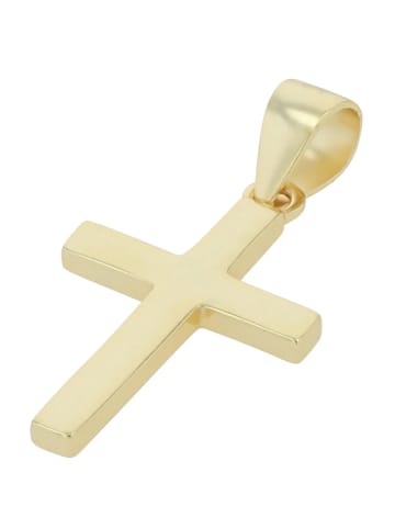 Adeliás Unisex Anhänger – Kreuz Kreuzanhänger aus 925 Silber in gold