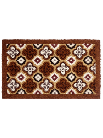 Beliani Fußmatte SELETNA in Braun/Weiß - (W) 40 x (L) 60 cm