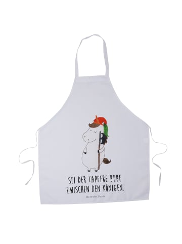 Mr. & Mrs. Panda Schürze Einhorn mit Spruch in Weiß
