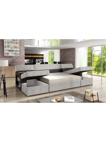 MF Design Narkos Recamiere Links in Schwarz -  (L) 159 x (B) 310 x (H) 90 cm