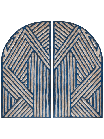 Beliani Wandobjekt OGAN in Blau/Beige - (W) 40 x (H) 80 x (L) 2 cm