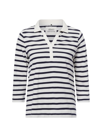 Olsen Langarmshirt in marine weiß