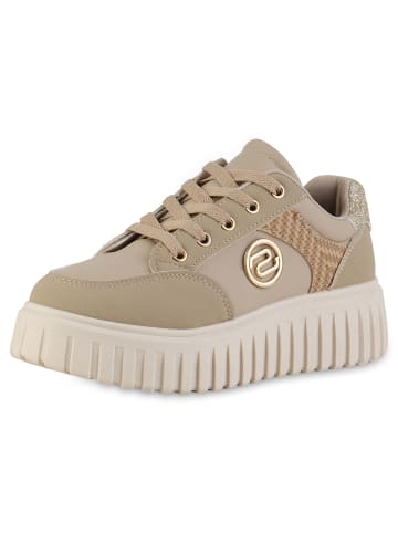 VAN HILL Plateau Sneaker Alexandra in Khaki