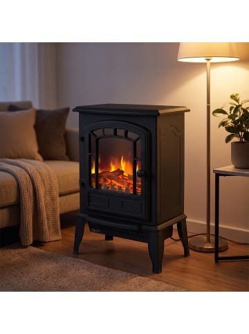 relaxdays Elektrokamin in Schwarz - (B)39 x (H)56,5 x (T)24 cm