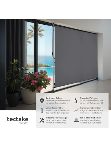tectake Klemmmarkise Taija mit Handkurbel, UV-beständig und wasserabweisend