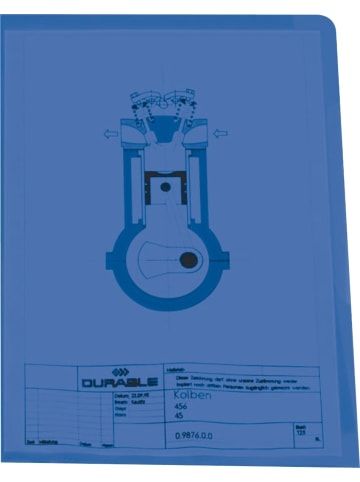 Durable Sichthüllen A4 PP 150my PP Packung mit 50 Stück blau