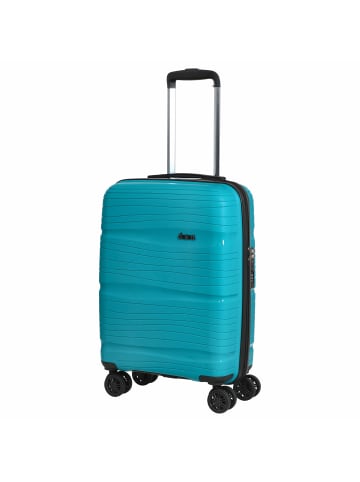 D&N Travel Line 4300 - 4-Rollen-Kabinentrolley  S 55 cm (black) in petrol