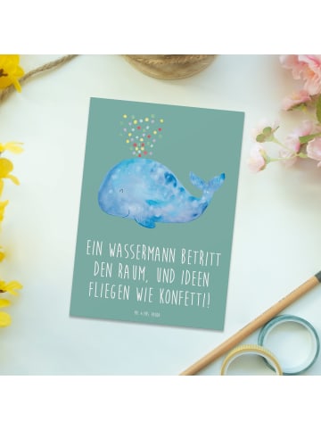 Mr. & Mrs. Panda Ansichtskarte Wassermann Ideenflug mit Spruch in Meeresbrise