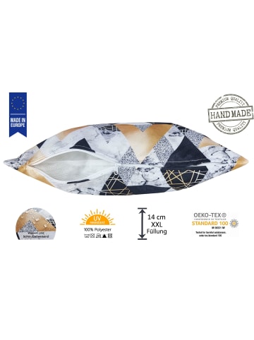 JACK Outdoor Dekokissen Motiv 30x50cm inkl. XXL Füllung in Geometrisch Gold