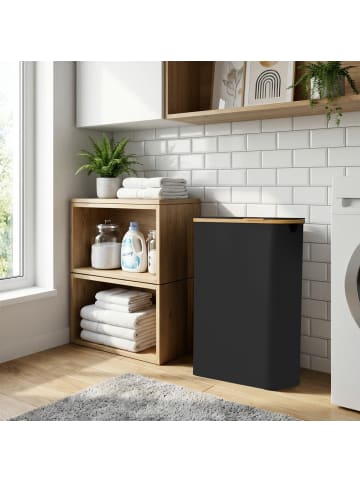 SONGMICS Wäschekorb Roxanne in Schwarz - (B)32 x (H)70.5 x (T)42 cm