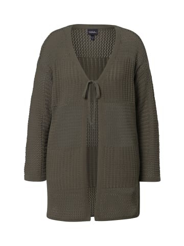 Ulla Popken Strickjacke in olivgrau