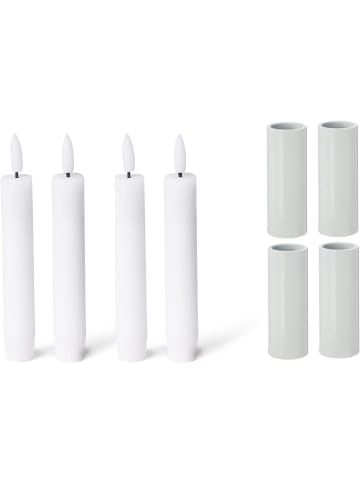 Novaliv Novaliv 4X Kerzenständer magnetisch 2,8x7,5cm Weiss Kerzenpick mit Sta in Weiß