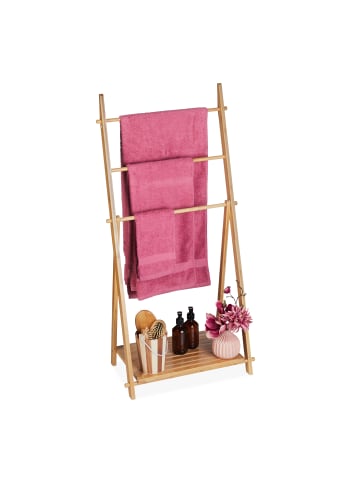 relaxdays Handtuchleiter in Natur - (B)53 x (H)110 x (T)31,5 cm