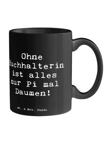 Mr. & Mrs. Panda Mug Spruch Buchhalterin Liebe mit Spruch in Schwarz