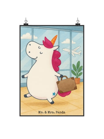 Mr. & Mrs. Panda Deko Bild Einhorn Koffer Design ohne Spruch in Weiß