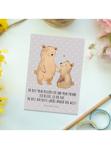 Mr. & Mrs. Panda bildkarte Bär Großer Bruder mit Spruch in Grau Pastell