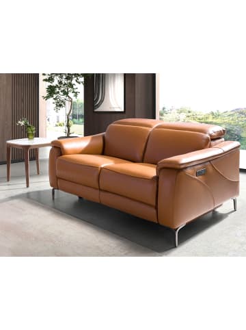 Angel Cerdá Relax-Sofa 6180 in Braun / Stahl
