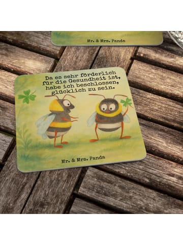 Mr. & Mrs. Panda Tassenuntersetzer Hummeln Kleeblatt Design mit ... in Weiß