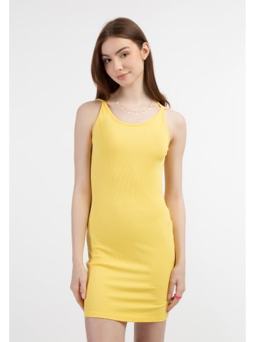 myMo Damen Minikleid Aus Rippstrick in Hellgelb